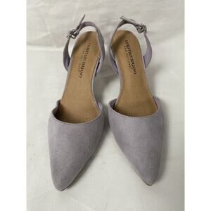 Christian Siriano For Payless Heels Pointed Toe Faux Suede Purple Strap Sz 6.5US